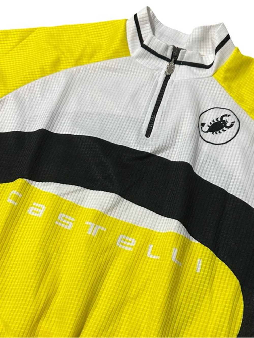 Castelli Vintage Women's Size S Black Yellow White Cycling Jersey Tee